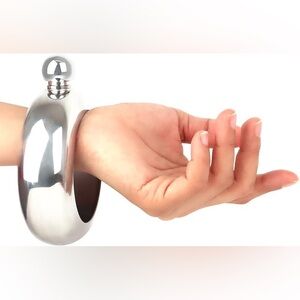 Chic Silver Bangle Flask